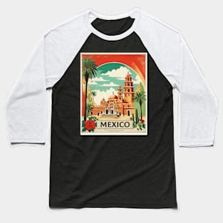 Mexico Tourism Vintage Poster 3 Baseball T-Shirt